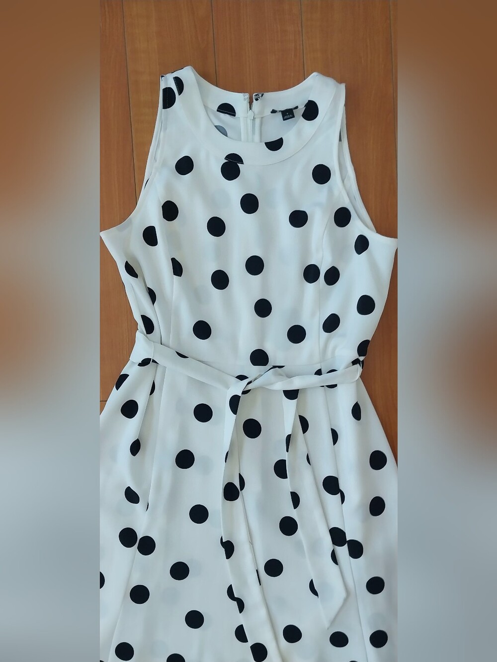 NEW Ann Taylor Factory Polka Dot Halter Midi Dress + Matching Belt Size Sz 8 - Picture 2 of 16